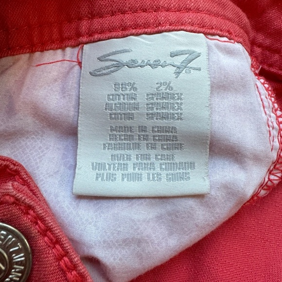 7 For All Mankind Skinny Jeans - Size 8 - Orange Coral, Stretchy, Comfortable - Picture 10 of 12